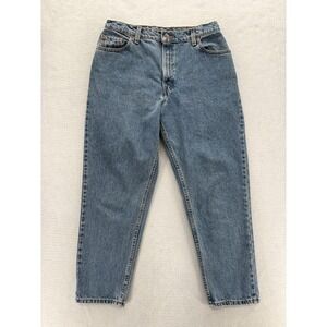 Vintage Levis 550 Relaxed Tapered Jeans Womens 14P Blue High Rise USA Denim 90s